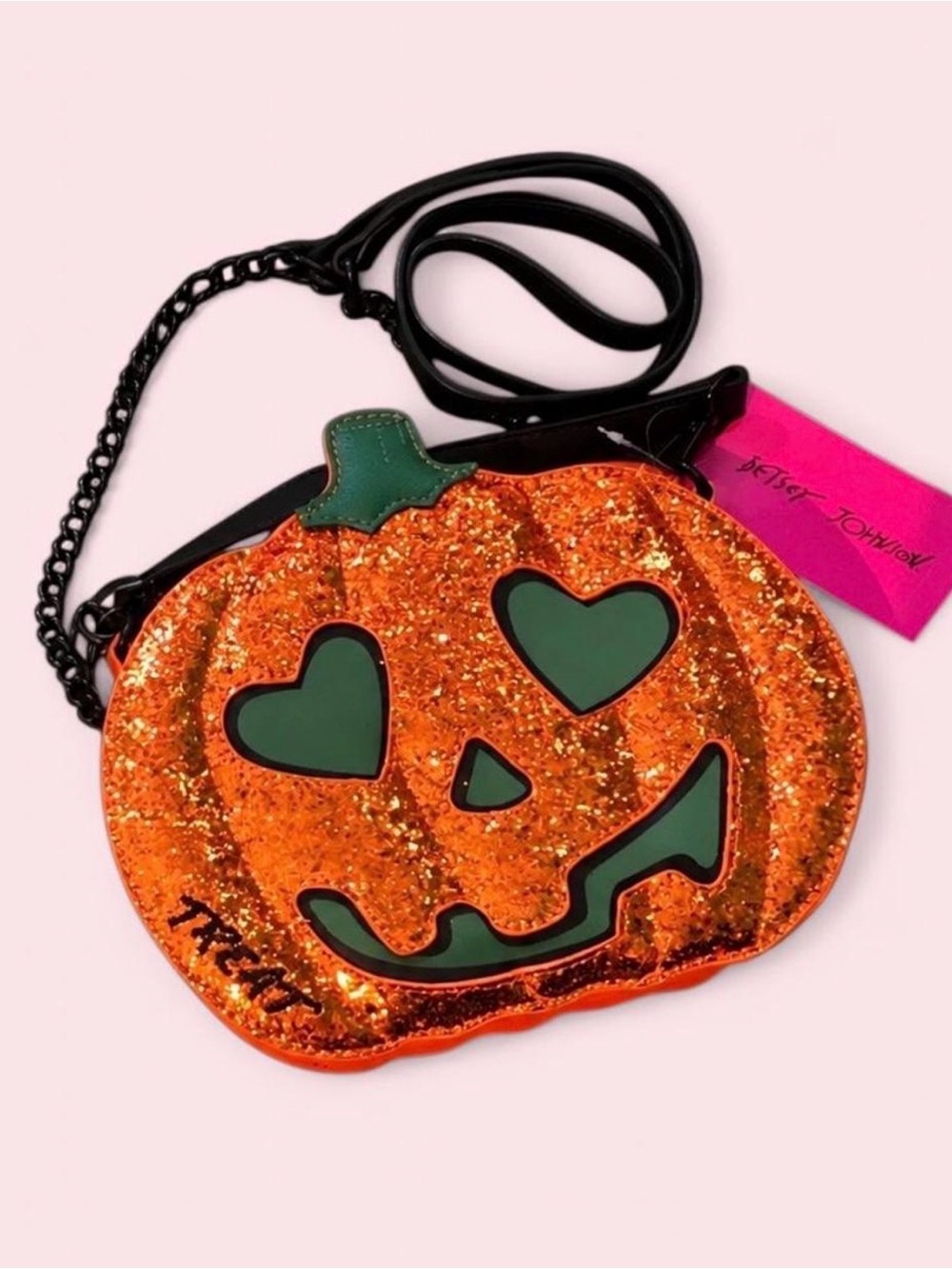 NWT Betsey Johnson double face Pumpkin Crossbody Bag. Glow in the dark🖤🎃